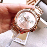 Michael Kors Bradshaw Quartz Rose Gold Dial Rose Gold Steel Strap Watch For Women - MK6556 Authentic Buy Shop Now