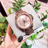 Michael Kors Bradshaw Quartz Rose Gold Dial Rose Gold Steel Strap Watch For Women - MK6556 Authentic Buy Shop Now