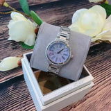 Michael Kors Taryn Mother of Pearl Purple Dial Silver Steel Strap Watch For Women - MK6562 Authentic Buy Shop Now