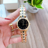 Michael Kors Runway Mercer Quartz Black Dial Two Tone Steel Strap Watch For Women - MK6672 Authentic Buy Shop Now