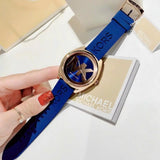 Michael Kors Janelle Three Hand Blue Dial Blue Rubber Strap Watch For Women - MK7140 Authentic Buy Shop Now