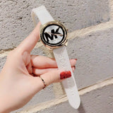 Michael Kors Janelle Three Hand Silver Dial White Rubber Strap Watch For Women - MK7141 Authentic Buy Shop Now