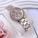 Michael Kors Camille Three Hand Rose Gold Dial Rose Gold Steel Strap Watch For Women - MK7197 Authentic Buy Shop Now