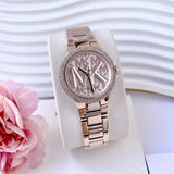 Michael Kors Camille Three Hand Rose Gold Dial Rose Gold Steel Strap Watch For Women - MK7197 Authentic Buy Shop Now