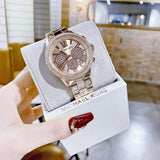 Michael Kors Bryn Chronograph Rose Gold Dial Rose Gold Steel Strap Watch For Women - MK7200 Authentic Buy Shop Now