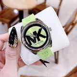 Michael Kors Janelle Three Hand Neon Green Dial Neon Green Rubber Strap Watch For Women - MK7351 Authentic Buy Shop Now