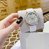 Michael Kors Jessa Quartz Gold Dial White Silicone Strap Watch For Women - MK7267 Authentic Buy Shop Now