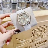 Michael Kors Jessa Quartz Gold Dial White Silicone Strap Watch For Women - MK7267 Authentic Buy Shop Now