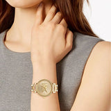 Michael Kors Sofie Quartz Gold Dial Gold Steel Strap Watch For Women - MK4334 Authentic Buy Shop Now