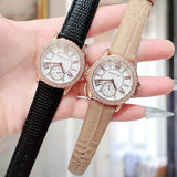 Michael Kors Mini Everest Crystals White Dial Brown Leather Strap Watch for Women - MK4719 Authentic Buy Shop Now