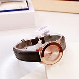 Movado Bold Rose Gold Dial Brown Leather Strap Watch For Women - 3600438 Authentic Buy Shop Now