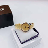 Movado Edge Gold Dial Gold Steel Strap Watch for Women - 3680014 Authentic Buy Shop Now