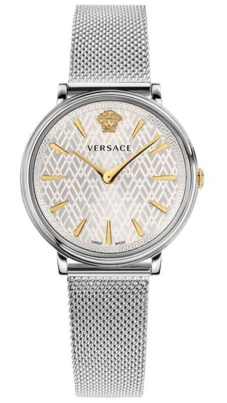 Versace V-Circle Quartz Silver Dial Silver Mesh Strap Watch for Women - VBP050017 Authentic Buy Shop Now