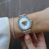 Versace Palazzo Empire Silver Dial Silver Mesh Bracelet Watch for Women - VEDV00419 Authentic Buy Shop Now