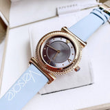 Versace V-Motif Grey Dial Blue Leather Strap Watch for Women - VERE00318 Authentic Buy Shop Now