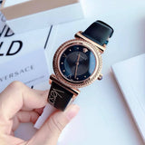 Versace V-Motif Vintage Logo Black Dial Black Leather Strap Watch for Women - VERE00818 Authentic Buy Shop Now