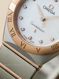 Omega Constellation Manhattan Quartz Diamonds Mother of Pearl Dial Two Tone Steel Strap Watch for Women - 131.20.25.60.55.001 Authentic Buy Shop Now