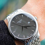 Tissot T Classic Tradition Grey Dial Silver Steel Strap Watch For Men - T063.610.11.067.00 Authentic Buy Shop Now