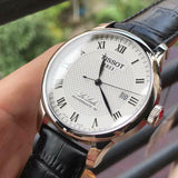 Tissot Le Locle Powermatic 80 Silver Dial Black Leather Strap Watch For Men - T006.407.16.033.00 Authentic Buy Shop Now