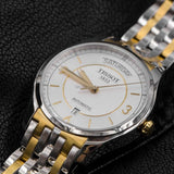 Tissot T Classic T One Automatic Silver Dial Two Tone Steel Strap Watch For Men - T038.430.22.037.00 Authentic Buy Shop Now