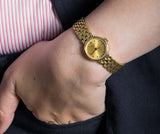 Tissot Lovely Gold Dial Gold Steel Strap Watch For Women - T058.009.33.021.00 Authentic Buy Shop Now