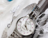 Tissot Chemin Des Tourelles Powermatic 80 Rubies Mother of Pearl Dial Silver Steel Strap Watch For Women - T099.207.11.113.00 Authentic Buy Shop Now