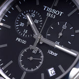 Tissot T Classic PR 100 Chronograph Black Dial Silver Steel Strap Watch for Men - T101.417.11.051.00 Authentic Buy Shop Now
