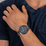 Tommy Hilfiger Austin Blue Dial Silver Steel Strap Watch for Men - 1791640 Authentic Buy Shop Now