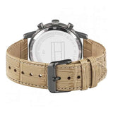 Tommy Hilfiger Kane White Dial Beige Leather Strap Watch for Men - 1710399 Authentic Buy Shop Now
