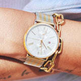 Tommy Hilfiger Jenna Quartz White Dial Two Tone Mesh Bracelet Watch for Women - 1782074 Authentic Buy Shop Now