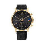 Tommy Hilfiger Daniel Black Dial Black Leather Strap Watch for Men - 1710417 Authentic Buy Shop Now