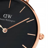 Daniel Wellington Classic Petite Bondi Black Dial White Leather Strap Watch For Women - DW00100283 Authentic Buy Shop Now