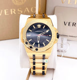 Versace Chain Reaction Quartz Black Dial Two Tone Steel Strap Watch for Men - VEDY00619 Authentic Buy Shop Now