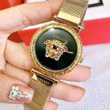 Versace Palazzo Empire Greca Black Dial Gold Mesh Bracelet Watch for Women - VEDV00519 Authentic Buy Shop Now