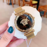 Versace Palazzo Empire Greca Black Dial Gold Mesh Bracelet Watch for Women - VEDV00519 Authentic Buy Shop Now