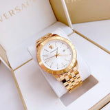 Versace Univers Quartz White Dial Gold Steel Strap Watch for Men - VEBK00518 Authentic Buy Shop Now