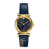 Versace Greca Blue Dial Blue Leather Strap Watch for Women - VERE00218 Authentic Buy Shop Now