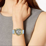 Versace V-Motif Grey Dial Blue Leather Strap Watch for Women - VERE00318 Authentic Buy Shop Now