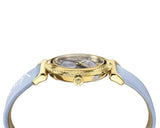 Versace V-Motif Grey Dial Blue Leather Strap Watch for Women - VERE00318 Authentic Buy Shop Now
