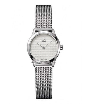 Calvin Klein Minimal White Dial Silver Mesh Bracelet Watch for Women - K3M2312Y Authentic Buy Shop Now