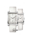 Calvin Klein Window White Dial White Leather Strap Watch for Women - K2M23120 Authentic Buy Shop Now