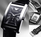 Emporio Armani Black Dial Black Leather Strap Watch For Men - AR0143 Authentic Buy Shop Now