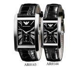 Emporio Armani Classic Black Dial Black Leather Strap Watch For Women - AR0144 Authentic Buy Shop Now