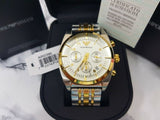 Emporio Armani Classic White Dial Two Tone Steel Strap Watch for Men - AR11603 Authentic Buy Shop Now