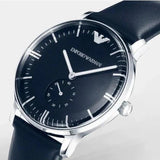 Emporio Armani Analog Quartz Blue Dial Blue Leather Strap Watch For Men - AR1647 Authentic Buy Shop Now