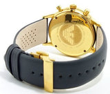 Emporio Armani Gianni Beige Dial Grey Leather Strap Watch For Men - AR0386 Authentic Buy Shop Now