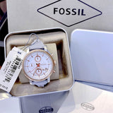 Fossil Original Boyfriend White Dial Light Blue Leather Strap Watch for Women - ES4045 Authentic Buy Shop Now