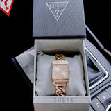 Guess Vanity Rose Gold Dial Rose Gold Steel Strap Watch for Women - W1029L3 Authentic Buy Shop Now