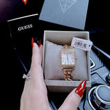Guess Vanity Diamonds Silver Dial Gold Steel Strap Watch for Women - W1030L4 Authentic Buy Shop Now