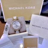Michael Kors Parker White Dial Two Tone Steel Strap Watch for Women - MK6119 Authentic Buy Shop Now